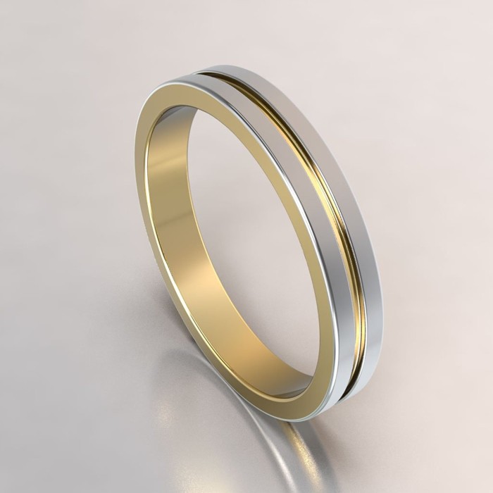 10 kt Dual tone Wedding Bands in White gold and Yellow Gold Wedding Bands For Women